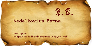 Nedelkovits Barna névjegykártya